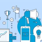Infographic showcasing the latest trends in digital marketing, including AI, personalization, and social media strategies