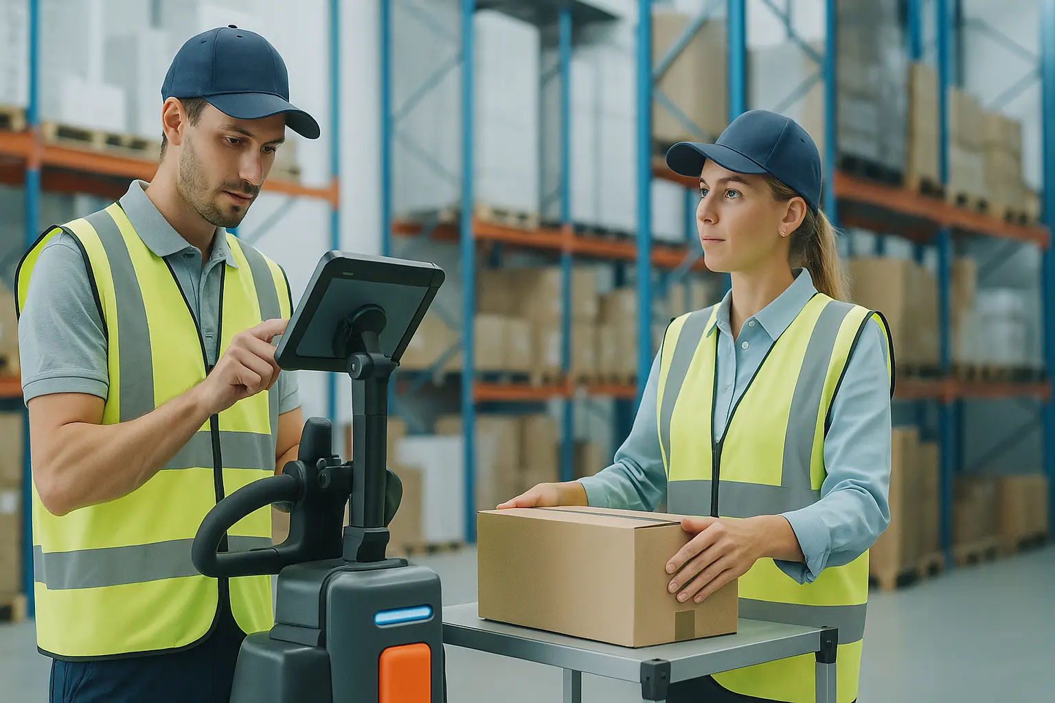 Image showing a Warehouse manager helping his colleague